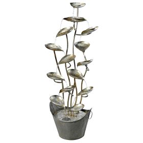 Rain Forest Leaves Cascading Metal Fountain