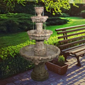 Medici Lion Four-Tier Fountain: Brown Stone