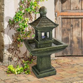 Sacred Space Pagoda Illuminated Garden Fountain