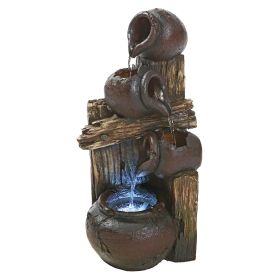 Casa Chianti Cascading Urns Illuminated Garden Fountain