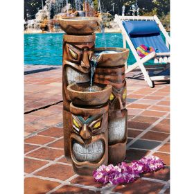 Cascading Aloha Tiki Three-Bowl Garden Fountain