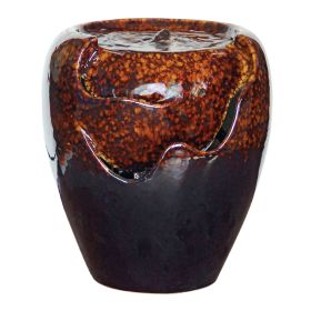 Burnt Umbra Ceramic Jar Garden Fountain