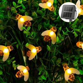 1pc Solar Lights String; 20LEDs Path Lights With 8 Lighting Modes; Outdoor Waterproof Simulated Honey Bees Decor Garden Lights For Garden Wedding Lawn