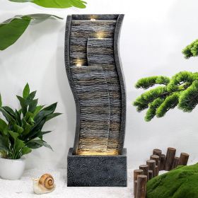 39.3 Inch High Artistic Indoor/Outdoor Water Fountain - Elevate Your Garden with a Sculptural Water Display