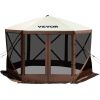 VEVOR Camping Gazebo Screen Tent; 12 x 12ft; 6 Sided Pop-up Canopy Shelter Tent with Mesh Windows; Portable Carrying Bag; Stakes