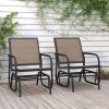 Garden Glider Chairs 2 pcs Brown 24" x 29.9" x 34.3" Textilene & Steel