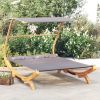 Patio Lounge Bed with Canopy 65" x 79.9" x 54.3" Solid Bent Wood Anthracite