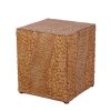 Outdoor Faux Wood Stump Side Table Coffee Table,Side Table ,End Table Accent Table Square Antique Yellow