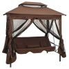 Gazebo Convertible Swing Bench Coffee