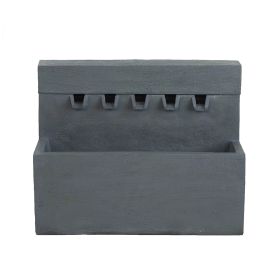 23.6 Inch Decorative Gray Fountain with Rectangle Design, with Light and Pump, for Indoor and Outdoor