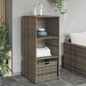 Patio Storage Cabinet Gray 19.7" x 21.7" x 45.3" Poly Rattan