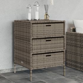 Patio Storage Cabinet Gray 21.7" x 23.2" x 31.5" Poly Rattan