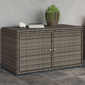 Patio Storage Cabinet Gray 43.3" x 21.7" x 23.8" Poly Rattan