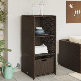 Patio Storage Cabinet Brown 19.7" x 21.7" x 45.3" Poly Rattan