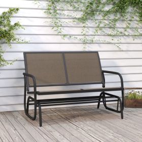 Garden Glider Bench Brown 47.4" x 29.9" x 34.1" Textilene & Steel