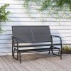 Garden Glider Bench Black 47.4" x 29.9" x 34.1" Textilene & Steel