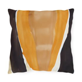 Decorative Outdoor Pillows With Zipper - Set of 2, Golden Yellow Brown Abstract Pattern