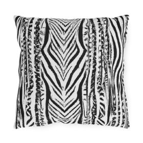 Decorative Outdoor Pillows With Zipper - Set of 2, Native Black And White Abstract Pattern