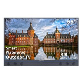 SYLVOX 55" Outdoor TV, All-in-One Android Smart TV with Audio System, 4K UHD1000 Nits Partial Sun Outdoor Television, IP55Waterproof Garden Series