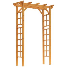 Outsunny 85" Wooden Garden Arbor for Weddings and Ceremonies, Outdoor Garden Arch Trellis for Climbing Vines - Orange