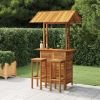 3 Piece Patio Bar Set Solid Wood Acacia