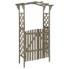 Pergola with Gate 45.7" x 15.7" x 80.3" Gray Solid Firwood