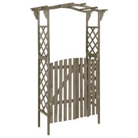 Pergola with Gate 45.7" x 15.7" x 80.3" Gray Solid Firwood