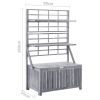 Storage Box with Trellis Gray 39" x 21.7" x 63" Solid Acacia Wood