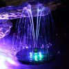 Solar Powered Fountain Pump Floating Bird Bath Pond Pump w/ LED Lights 7 Nozzles For Outdoor Garden Backyard Pond Pool