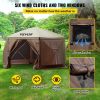 VEVOR Camping Gazebo Screen Tent; 12 x 12ft; 6 Sided Pop-up Canopy Shelter Tent with Mesh Windows; Portable Carrying Bag; Stakes