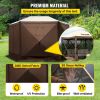 VEVOR Camping Gazebo Screen Tent; 12 x 12ft; 6 Sided Pop-up Canopy Shelter Tent with Mesh Windows; Portable Carrying Bag; Stakes