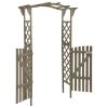 Pergola with Gate 45.7" x 15.7" x 80.3" Gray Solid Firwood