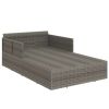 Sunbed with Cushions Gray 71.7" x 46.5" x 24.8" Poly Rattan