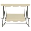 Outdoor Swing Bench with Canopy Sand White