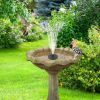 Solar Powered Fountain Pump Floating Bird Bath Pond Pump w/ LED Lights 7 Nozzles For Outdoor Garden Backyard Pond Pool