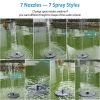 Solar Powered Fountain Pump Floating Bird Bath Pond Pump w/ LED Lights 7 Nozzles For Outdoor Garden Backyard Pond Pool