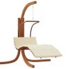 Swing Chair with Fabric Cushion and Solid Poplar Wood