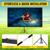 VEVOR Tripod Projector Screen with Stand 110inch 16:9 4K HD Projection Screen Stand Wrinkle-Free Height Adjustable Portable Screen for Projector