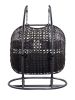 ACME Vasta Patio Swing Chair with Stand, Fabric & Wicker