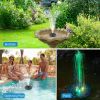 Solar Powered Fountain Pump Floating Bird Bath Pond Pump w/ LED Lights 7 Nozzles For Outdoor Garden Backyard Pond Pool