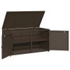 Patio Storage Cabinet Brown 43.3" x 21.7" x 23.8" Poly Rattan