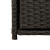 Patio Storage Cabinet Black 21.7" x 21.7" x 43.7" Poly Rattan