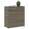 Patio Storage Cabinet Gray 41.3" x 21.7" x 44.5" Poly Rattan