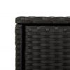 Patio Storage Cabinet Black 41.3" x 21.7" x 44.5" Poly Rattan