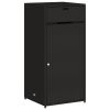 Patio Storage Cabinet Black 21.7" x 21.7" x 43.7" Poly Rattan