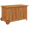 Patio Storage Box with Wheels 35.4" x 19.7" x 22.8" Solid Wood Acacia