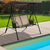 2-Person Patio Swing with Adjustable Canopy and 2 Storage Pockets