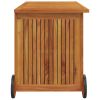 Patio Storage Box with Wheels 35.4" x 19.7" x 22.8" Solid Wood Acacia