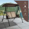 2-Person Patio Swing with Adjustable Canopy and 2 Storage Pockets