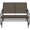 Garden Glider Bench Brown 47.4" x 29.9" x 34.1" Textilene & Steel